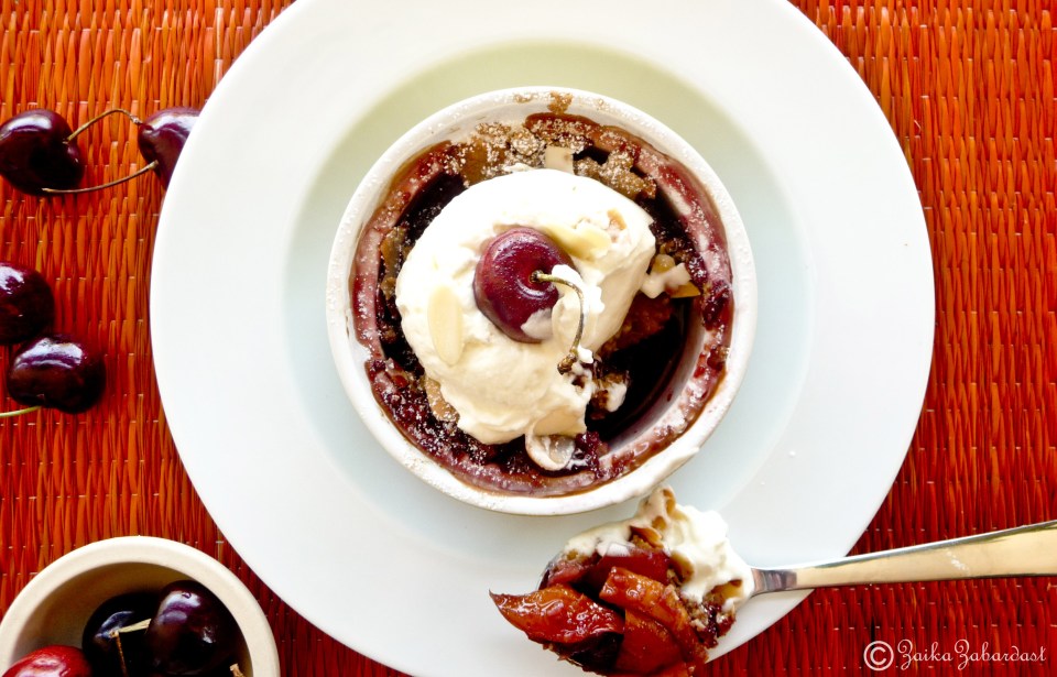 Cherry n peach crisp